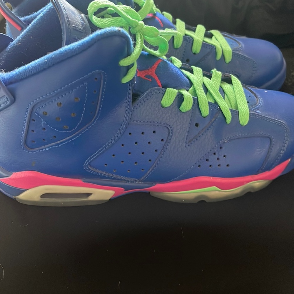 Blue and pink Jordan 6